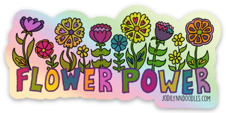 Holographic Flower Power Sticker