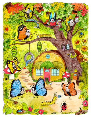 Butterfly House Print