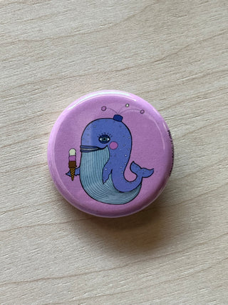 Whale w/ Ice Cream Button
