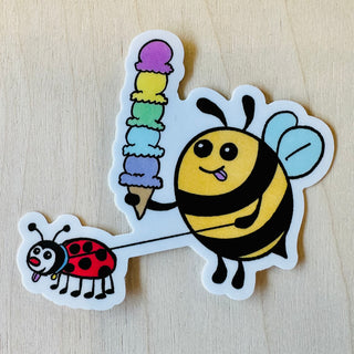 Bee and Ladybug Vinyl Sticker