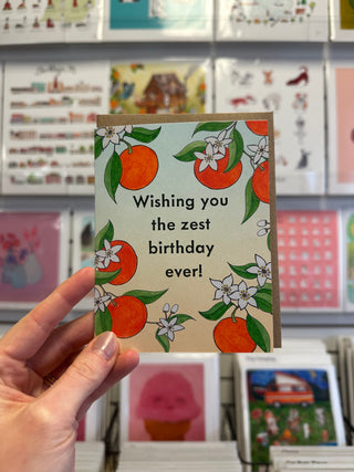 Orange themed Birthday card "Hope you have the zest Birthday!"