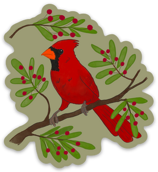 Cardinal bird Vinyl Sticker
