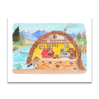 Beaver Den Cross Section Print