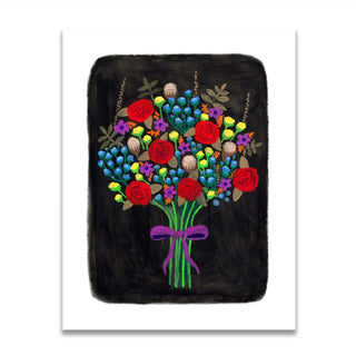 Bouquet on Black Print