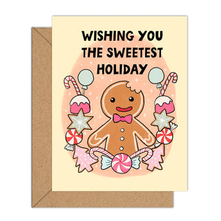Wishing you the sweetest Holiday gingerbread man card