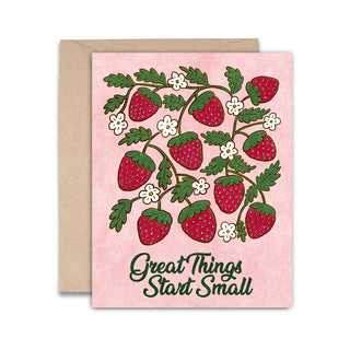 Great things Start Small Strawberries Card