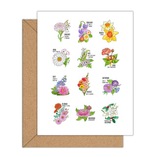 Birth Flowers Card