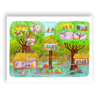Jungle School Print