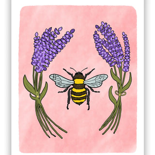 Lavender + Bee Print