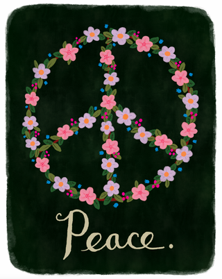 Peace Floral Print