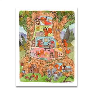 Squirrel House Print