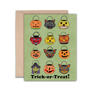 Trick or Treat Pails Halloween Card