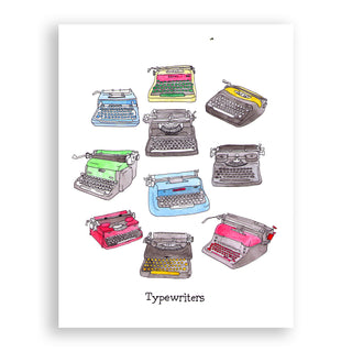 Typewriters Watercolor Print