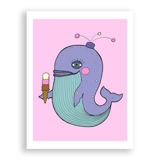 Whale w/ Ice Cream Print