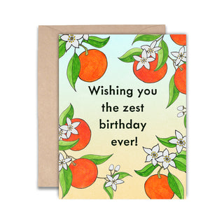 Orange themed Birthday card "Hope you have the zest Birthday!"