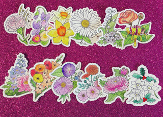 Birth Flower Sticker set.