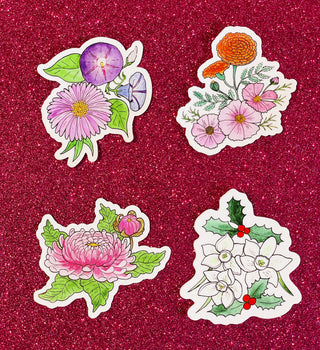 Birth Flower Sticker set.