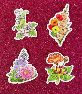Birth Flower Sticker set.