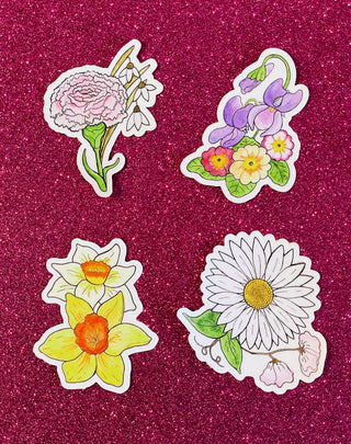 Birth Flower Sticker set.