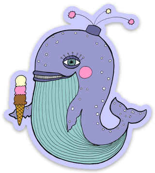 Whale & Icecream Vinyl Sticker