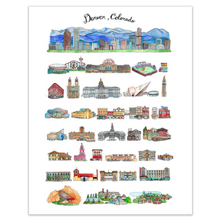 Denver Colorado City Portrait Print