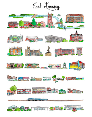 East Lansing, Michigan Print
