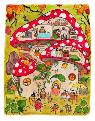Ladybug House Print