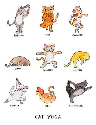 Cat Yoga Print