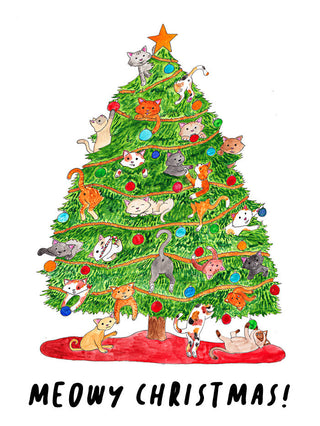 Meowy Christmas Holiday Card