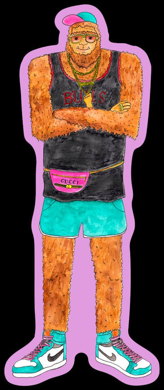 Bigfoot Hipster Vinyl Sticker