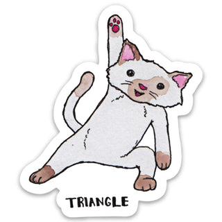 Yoga Triangle Pose Cat Vinyl Sticker