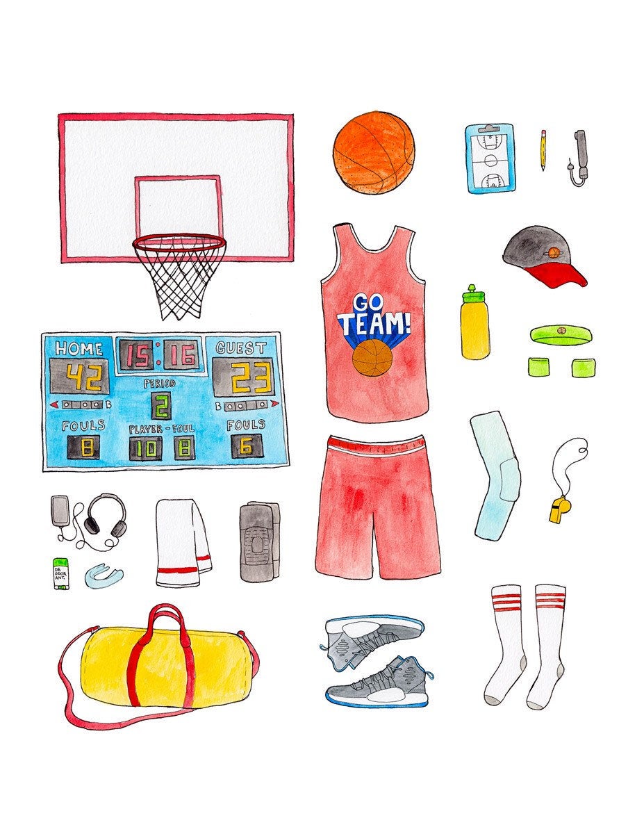 Basketball gear print