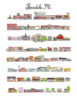 Ferndale, MI Print