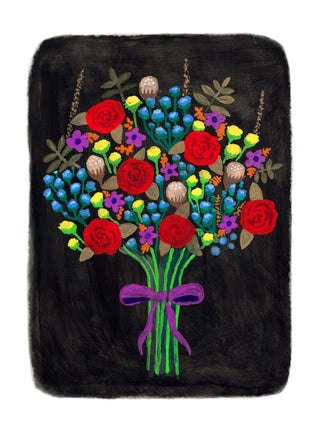Bouquet on Black Print