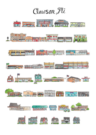 Clawson, MI Print
