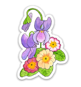 Violet and Primrose February Birth Flower Vinyl Sticker