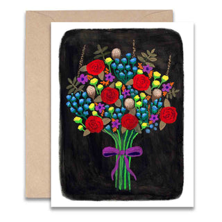Bouquet on Black Card