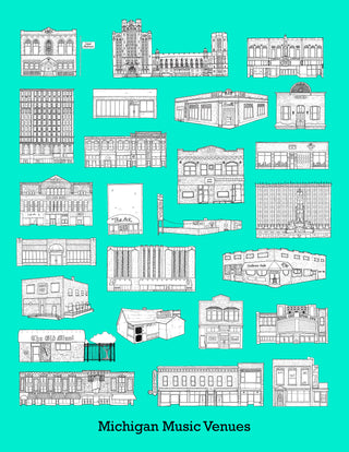 Michigan Music Venues Print