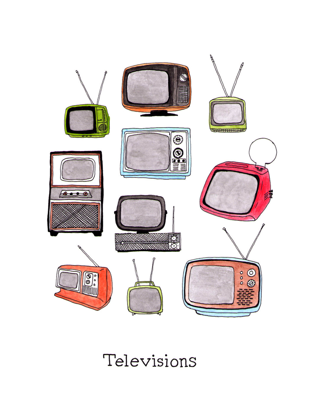 Televisions Watercolor