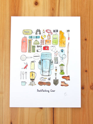 Backpacking gear Print