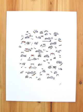 Igloo Village Print