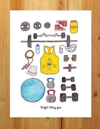 Weight Lifting Gear Print