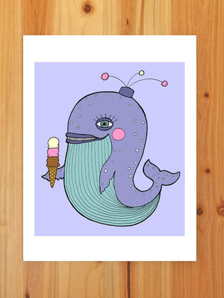 Whale w/ Ice Cream Print