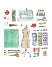 Load image into Gallery viewer, Sewing Gear Print

