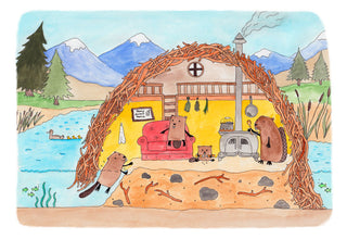 Beaver Den Cross Section Print