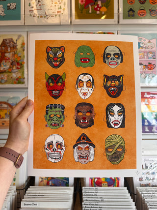 Halloween Masks Print
