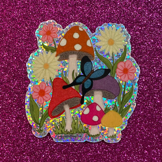 Mushroom glitter Vinyl Sticker