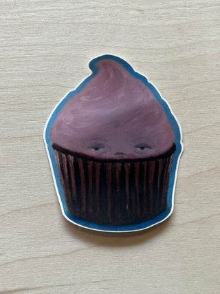 Grumpy Cupcake Vinyl Sticker