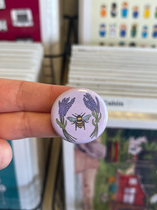 Lavender + Bee 1.25" Button