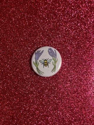 Lavender + Bee 1.25" Button
